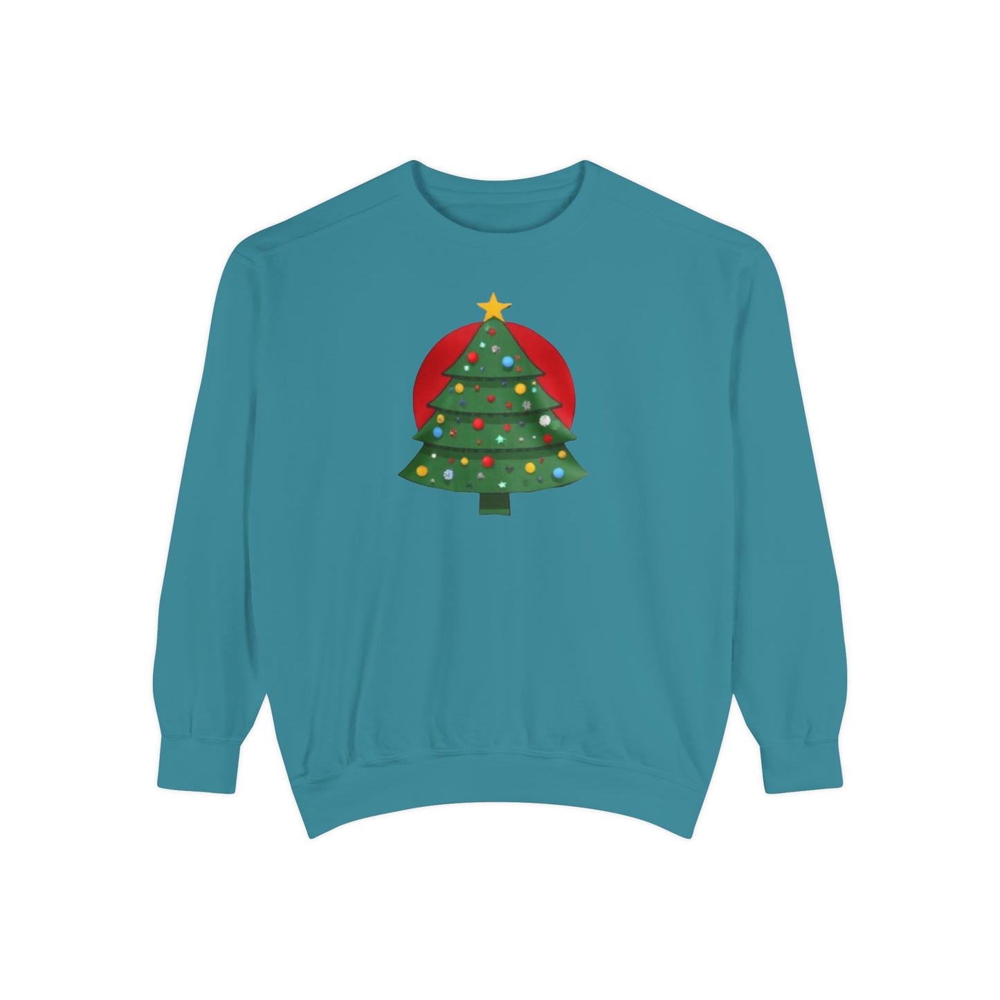 Christmas Tree Sweater, Unisex Garment-Dyed Sweatshirt