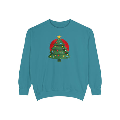 Christmas Tree Sweater, Unisex Garment-Dyed Sweatshirt