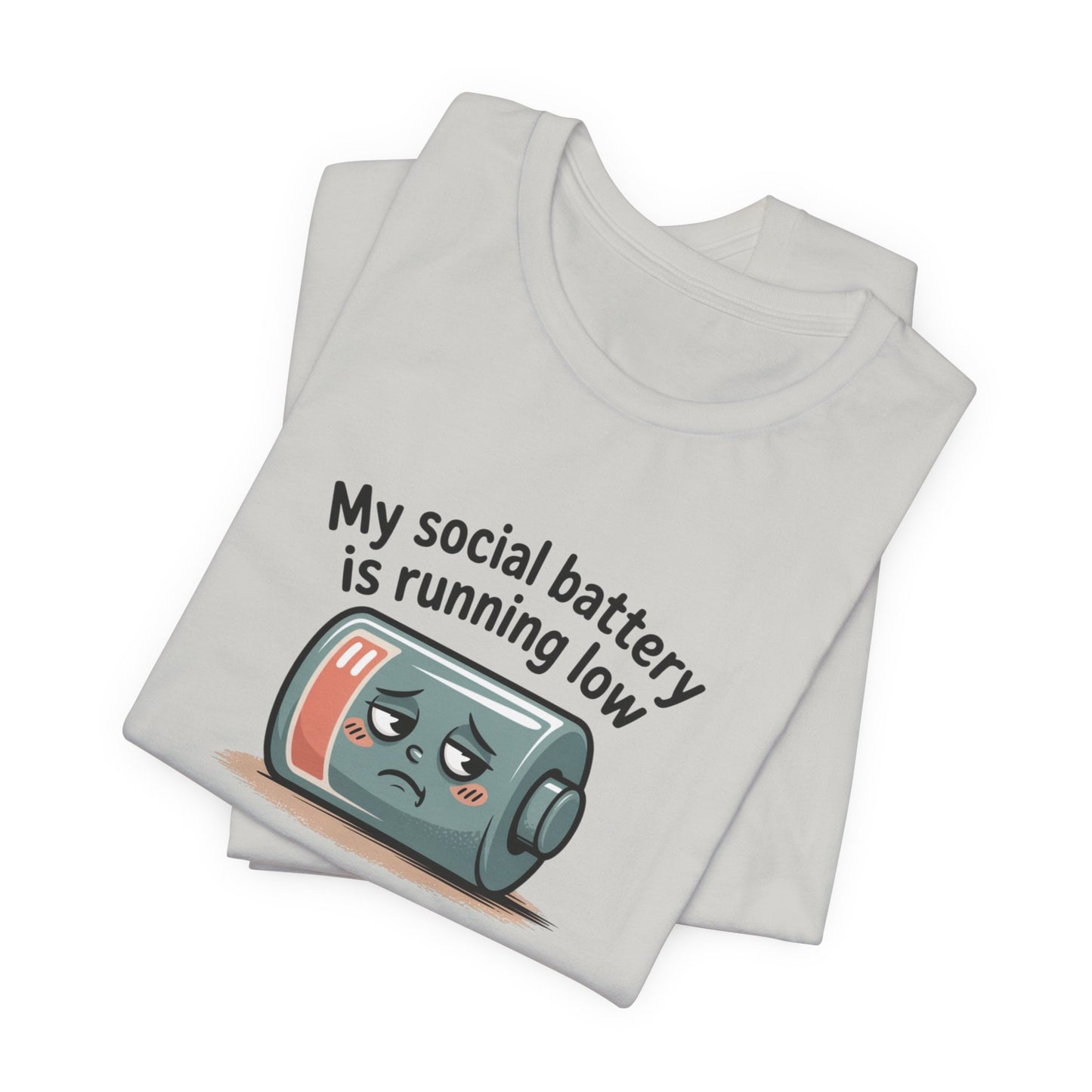My Social Battery Is Running Low T-Shirt — Funny Introvert Graphic Tee
