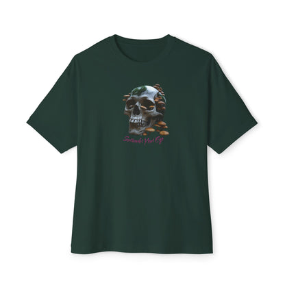 Mushroom Skull Graphic Unisex Oversized Tee | Casual Streetwear, Unique Gift, Statement Shirt, Relaxed Fit Fashion, Graphic Tee