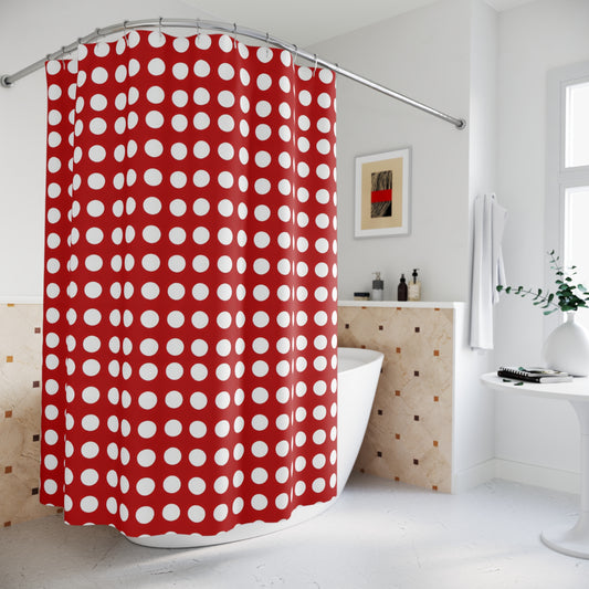 Retro Polka Dot Shower Curtain - Retro 80's Movie Referance - Psychonaut Swag