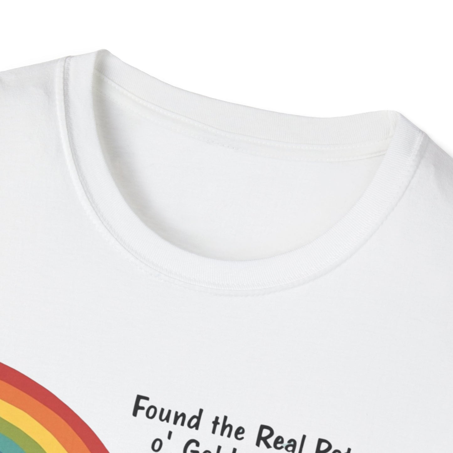 T‑Shirt — "Found the Real Pot of Gold" Rainbow & Leprechaun Cat Graphic