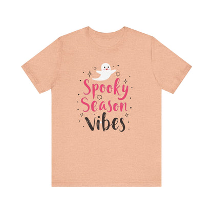 Spooky Season Vibes Tee, Halloween T-Shirt, Unisex Ghost Shirt, Cute Fall Apparel, Casual Halloween Outfit, Halloween Gift