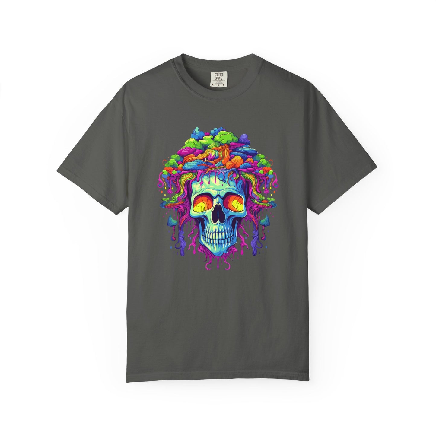 Trippy Skull Vibe, Unisex Garment-Dyed T-shirt