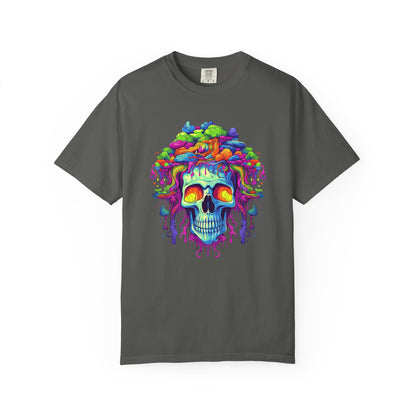 Trippy Skull Vibe, Unisex Garment-Dyed T-shirt