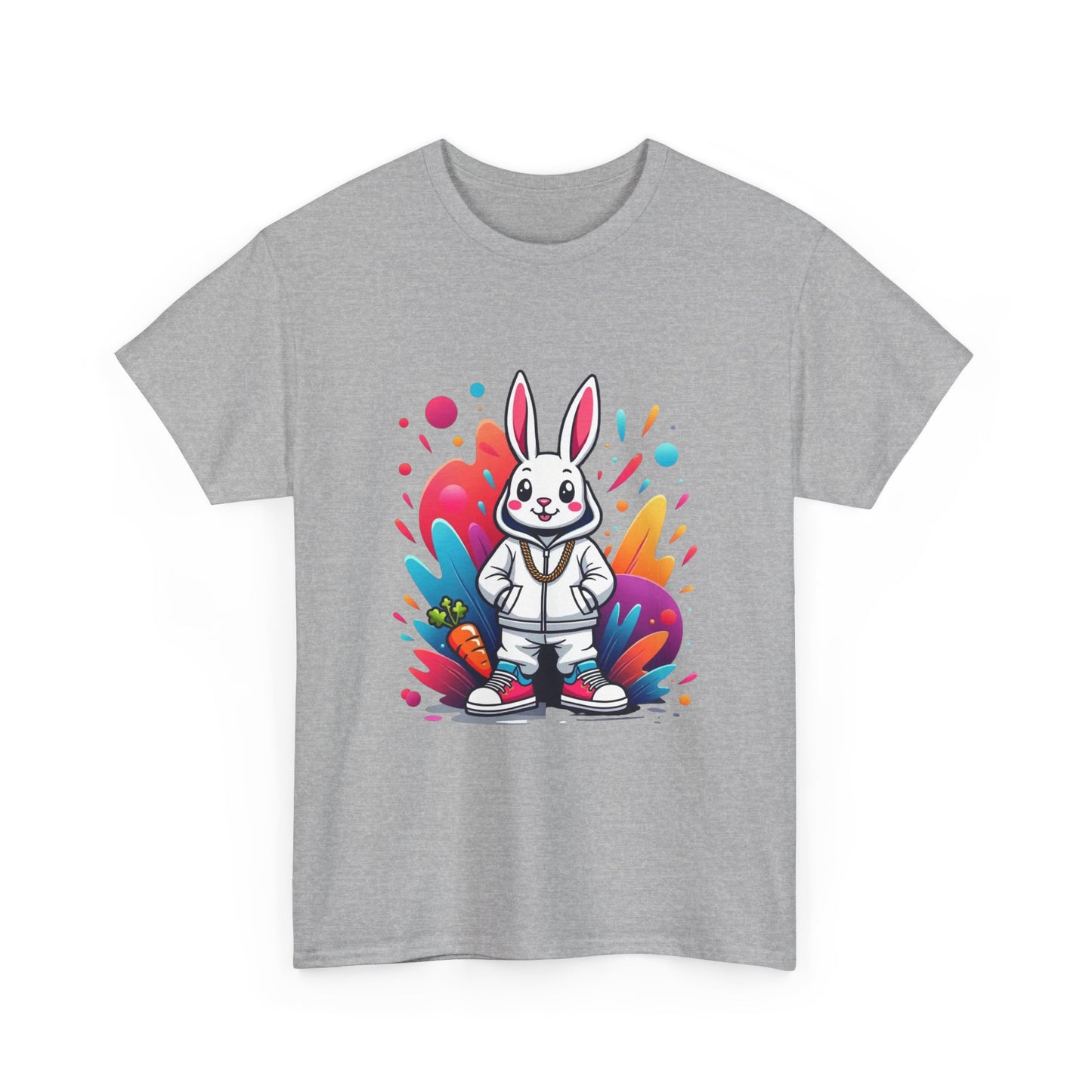 Easter Bunny Graphic Tee — Cute Cartoon Rabbit with Carrot