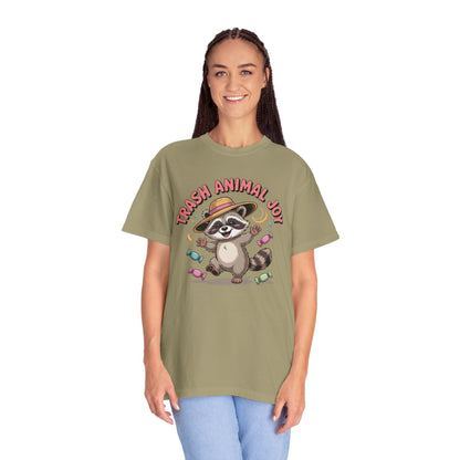 Trash Animal Joy Raccoon T-Shirt — Cute Candy-Loving Graphic Tee