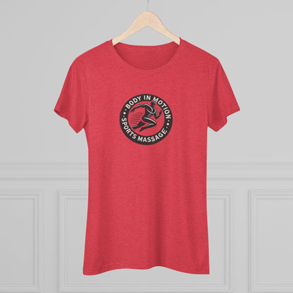 Sports Massage, Women’s Triblend Tee — "Body in Motion Sports Massage" Logo Shirt