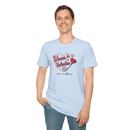 Valentine "Wanna Be My Valentine" T-Shirt - Cute Heart & Love Letter Tee
