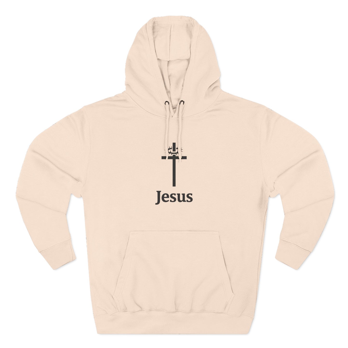 Jesus Cross Minimalist Hoodie — Faith Graphic Fleece Pullover