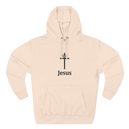 Jesus Cross Minimalist Hoodie — Faith Graphic Fleece Pullover