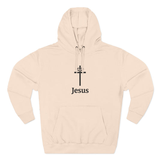 Jesus Cross Minimalist Hoodie — Faith Graphic Fleece Pullover