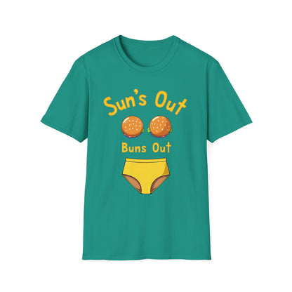 Sun's Out Buns Out, Sunny Vibes T-Shirt - Funny Summer Tee for Beach Days, BBQs, Pool Parties, Birthday Gifts, Vacation Wear - Psychonaut Swag