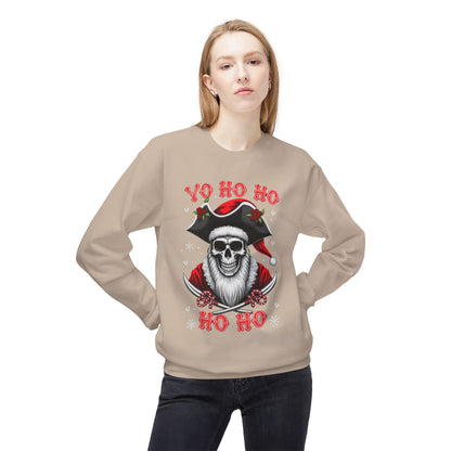 Skeleton Santa, Yo ho ho, Crewneck Sweatshirt — "Yo Ho Ho" Gothic Christmas Pullover