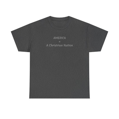 A Christian Nation T-Shirt — Crucifix Over American Flag Graphic Tee