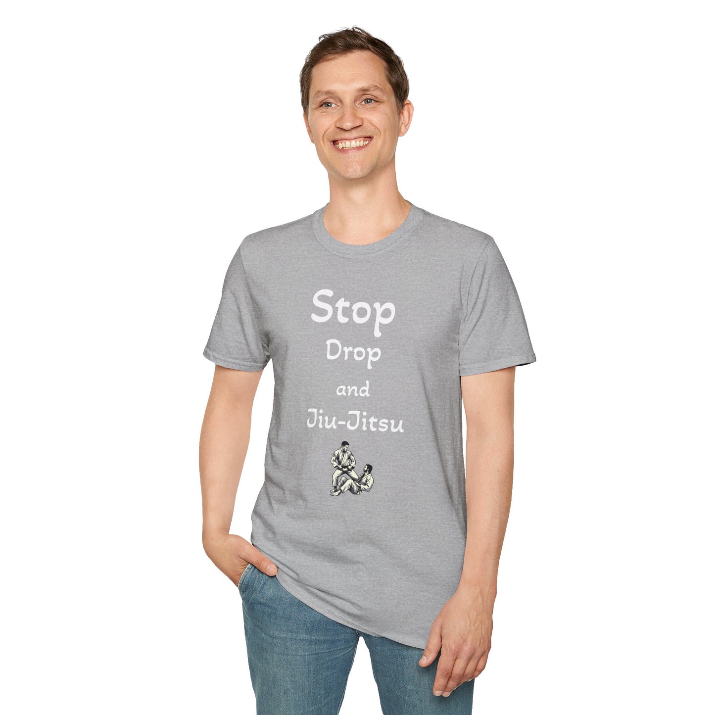 Stop, Drop, and Jiu-Jitsu, Unisex Softstyle T-Shirt