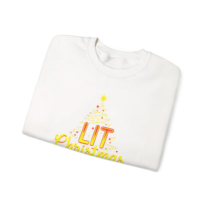 Christmas Sweatshirt - "Lit Christmas" Festive Holiday Crewneck
