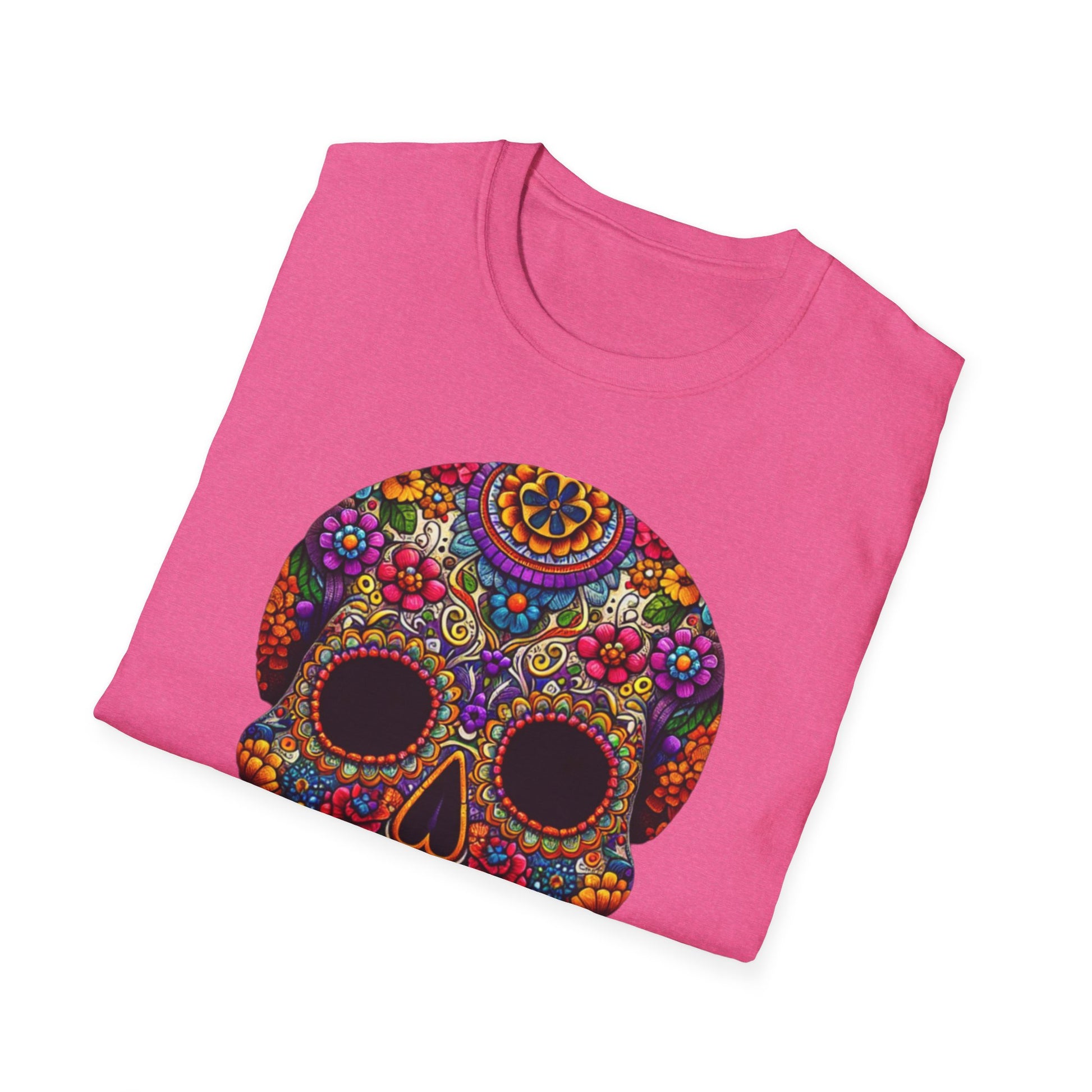 Floral Skull, Unisex Softstyle T-Shirt - Psychonaut Swag