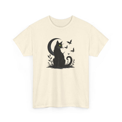 Black Cat Moon T‑Shirt — Gothic Cat Silhouette Tee