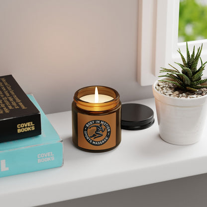 Sports Massage, Aromatherapy Soy Candle — 'Body in Motion' Sports Massage Scented Amber Jar