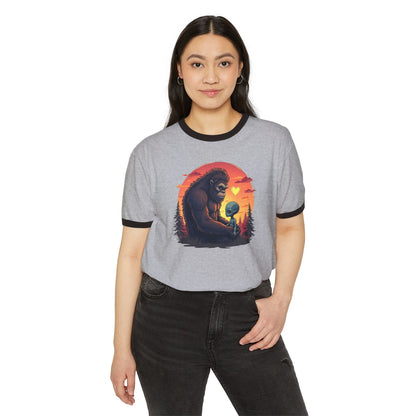 Bigfoot & Alien Sunset Ringer Tee