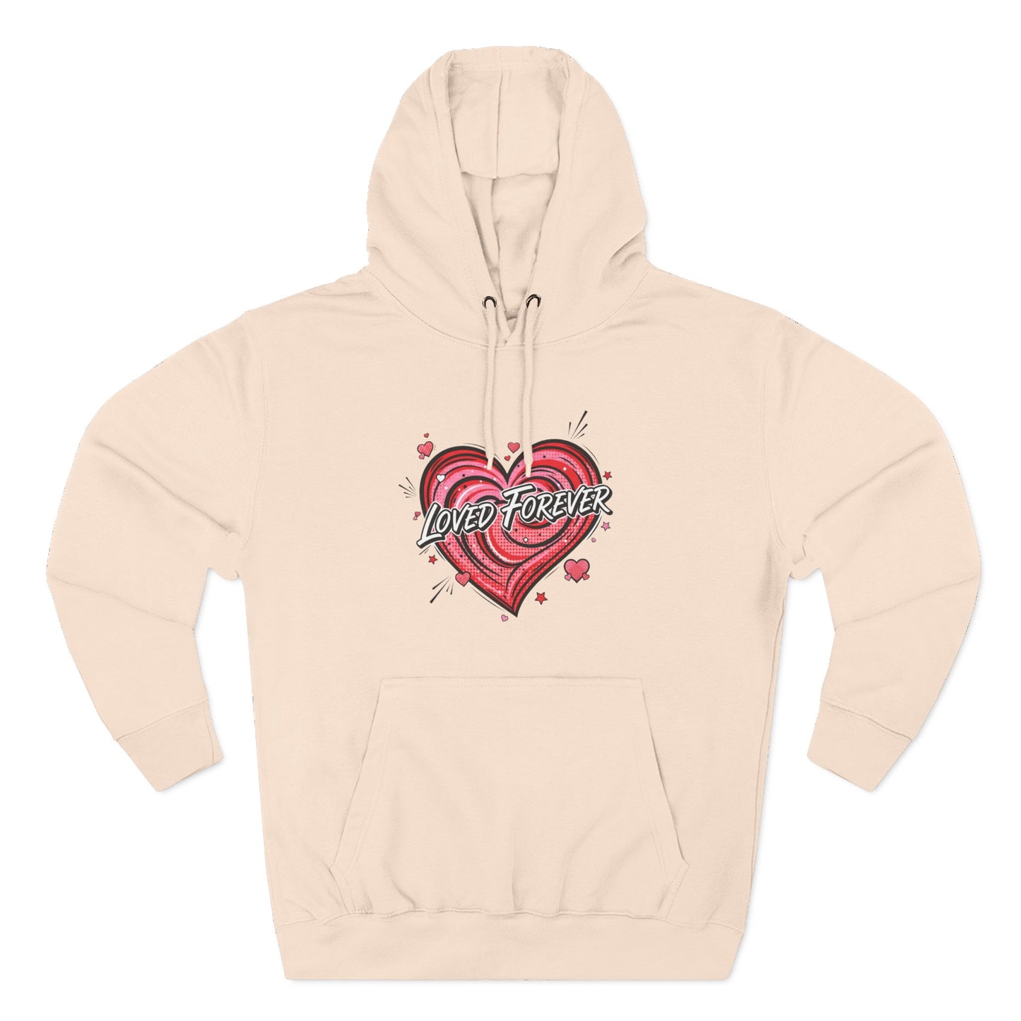 Love Forever Heart Hoodie — Vintage Tattoo Style Valentine's Sweatshirt