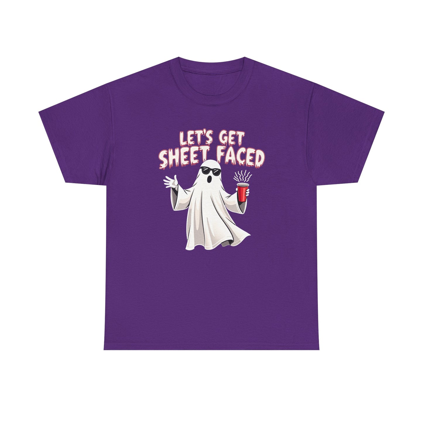 Let's Get Sheet Faced Ghost T‑Shirt — Funny Halloween Party Tee