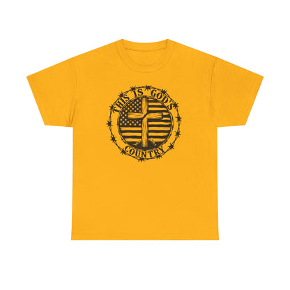 God’s Country, Unisex Heavy Cotton Tee - 'This is God's Country' Graphic Tee - Psychonaut Swag