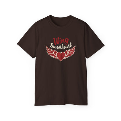 Wing Sweetheart Unisex Ultra Cotton Tee | Cute Graphic Shirt, Valentine's Day Gift, Trendy Casual Wear, Heart Theme Apparel, Unique T-Shirt - Psychonaut Swag