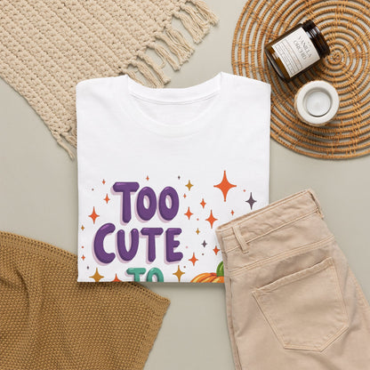 Too Cute to Spook Pumpkin T-Shirt — Cute Halloween Graphic Tee