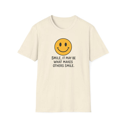Smile Encouragement T-Shirt, Positive Vibes Tee, Unisex Graphic Shirt, Gift for Friends, Casual Wear, Everyday Comfort - Psychonaut Swag