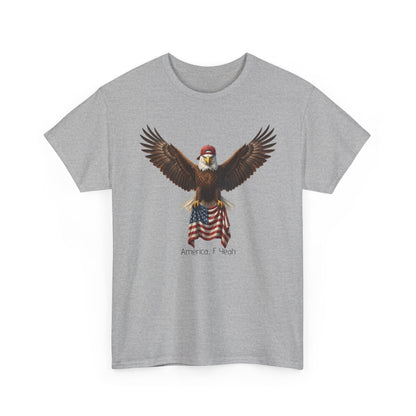 America F Yeah Eagle Tee — Patriotic Flag Graphic Shirt