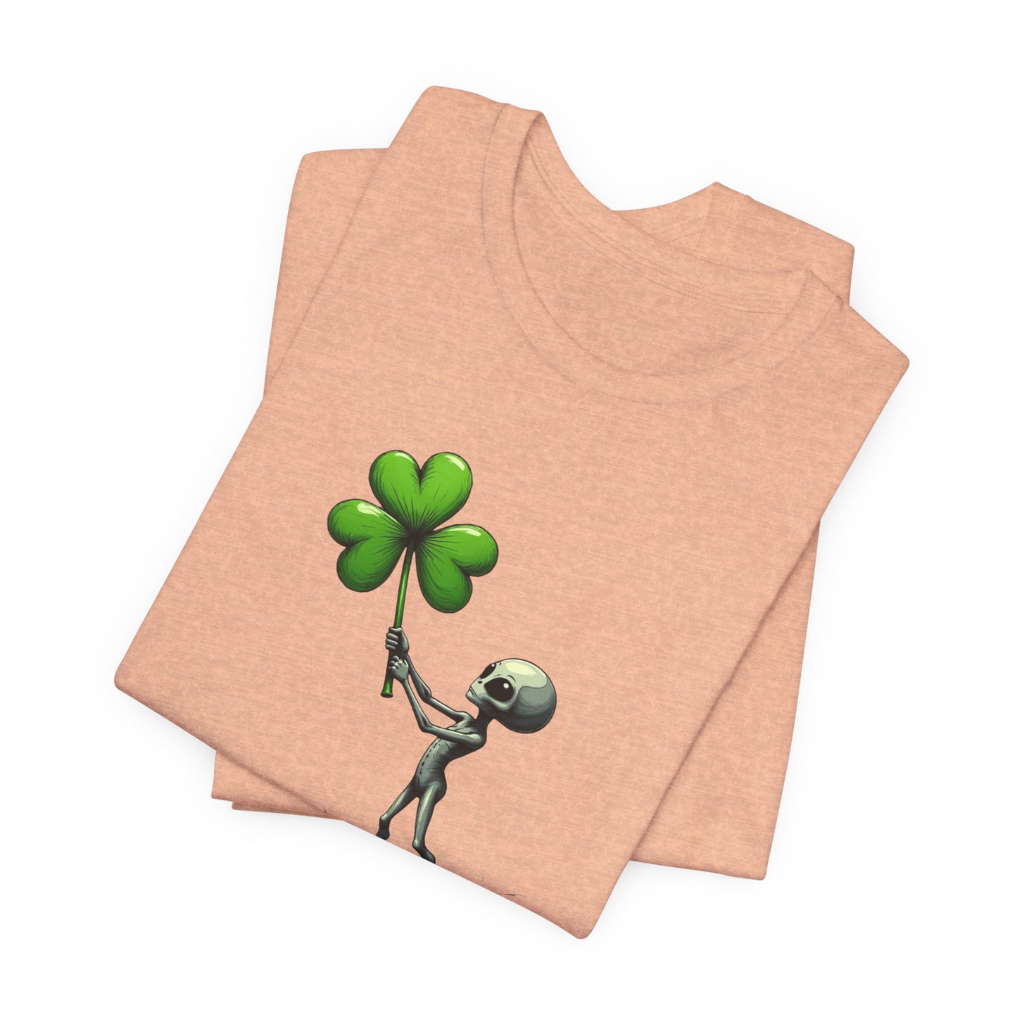 Alien Holding Clover T-Shirt — Cute St. Patrick’s Day Graphic Tee