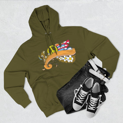 Love and Peace, Three-Panel Fleece Hoodie