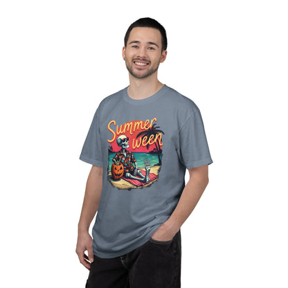 T-Shirt — "Summerween" Beach Skeleton Halloween Graphic Tee