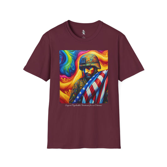 Support Psychedelic Research Awareness for  Veterans T-Shirt - Psychonaut Swag