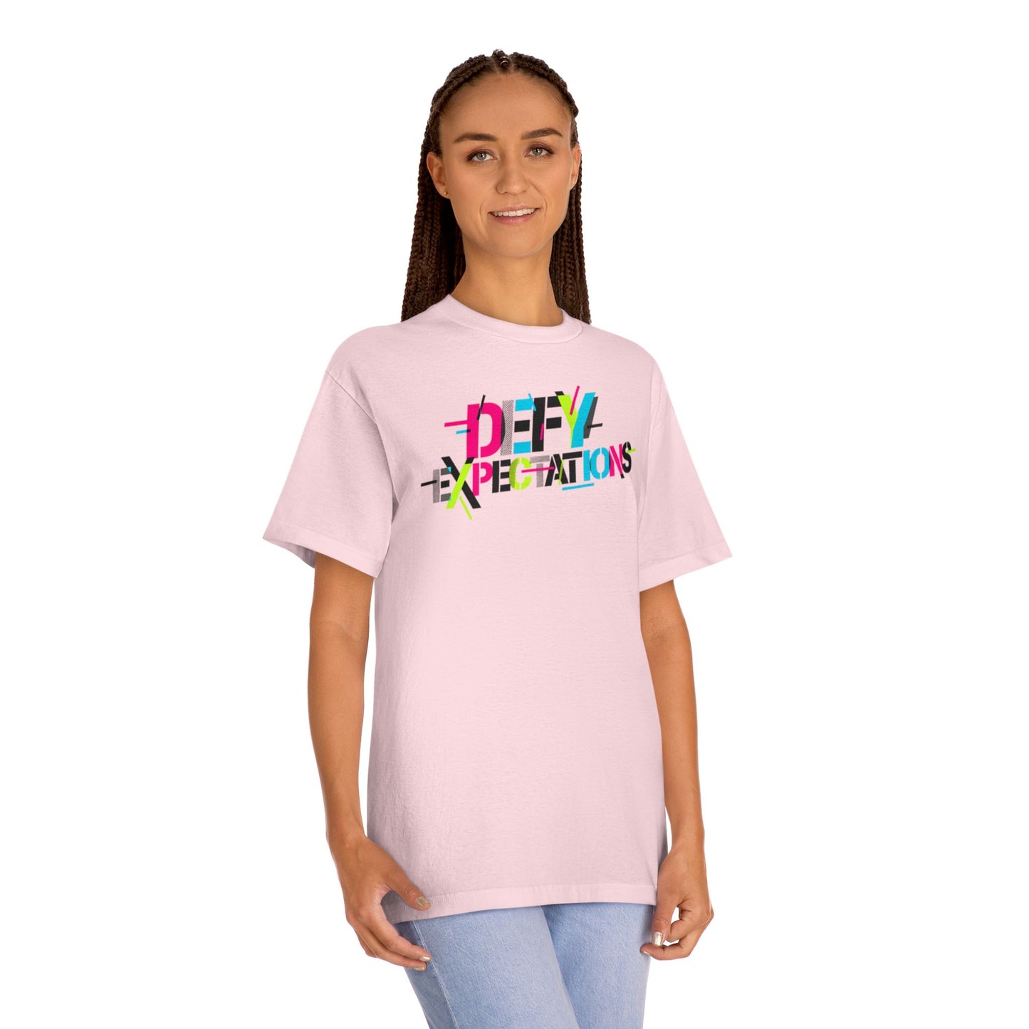 Defy Expectations Tee — Bold Retro Graphic T-Shirt