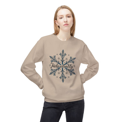 Individuality Crewneck Sweatshirt — Floral Snowflake Graphic