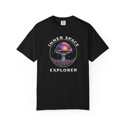 Inner Space Explorer T-Shirt, Unisex Graphic Tee, Cosmic Mushroom Apparel, Gift for Nature Lovers, Casual Wear for Adventurers - Psychonaut Swag