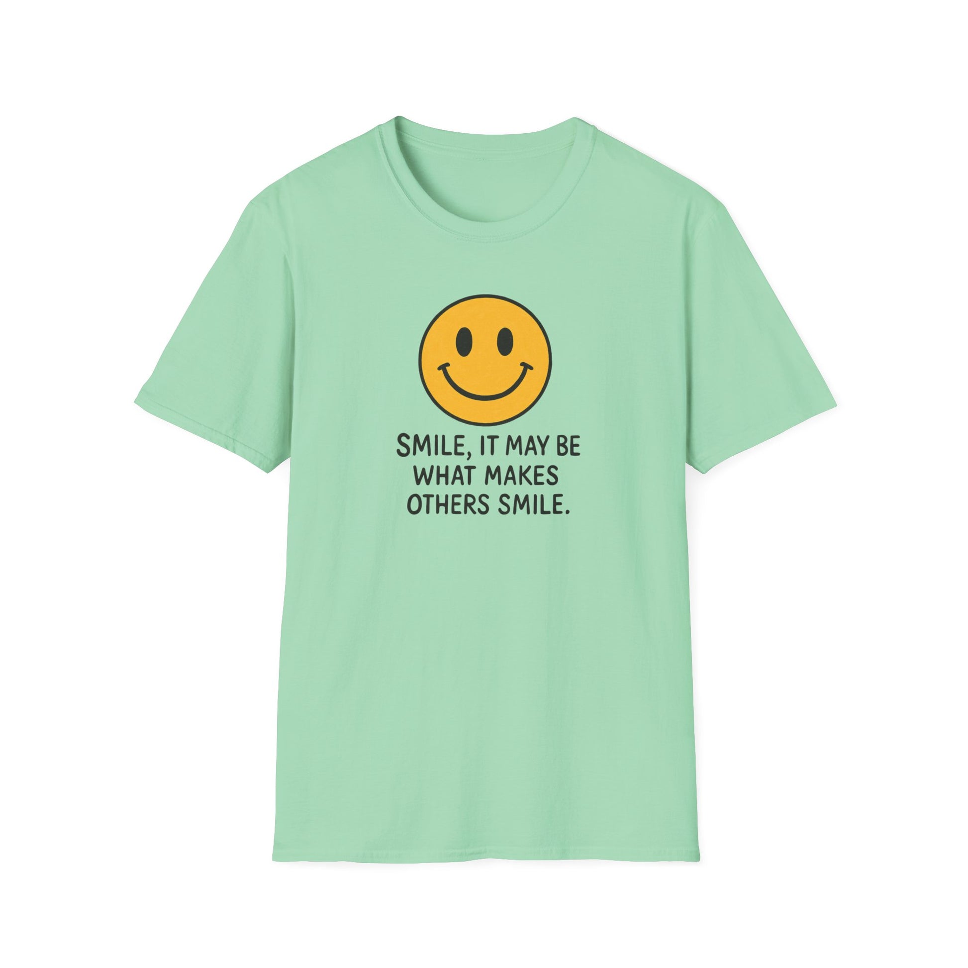 Smile Encouragement T-Shirt, Positive Vibes Tee, Unisex Graphic Shirt, Gift for Friends, Casual Wear, Everyday Comfort - Psychonaut Swag