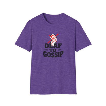 Deaf to Gossip T-Shirt, Unisex Softstyle Tee, Funny Graphic T-Shirt, Awareness Apparel, Gift for Friends, Casual Wear - Psychonaut Swag