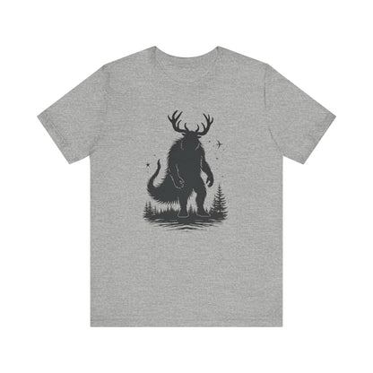 Krampus Squatch T-Shirt — Deer-Antlered Sasquatch Graphic Tee