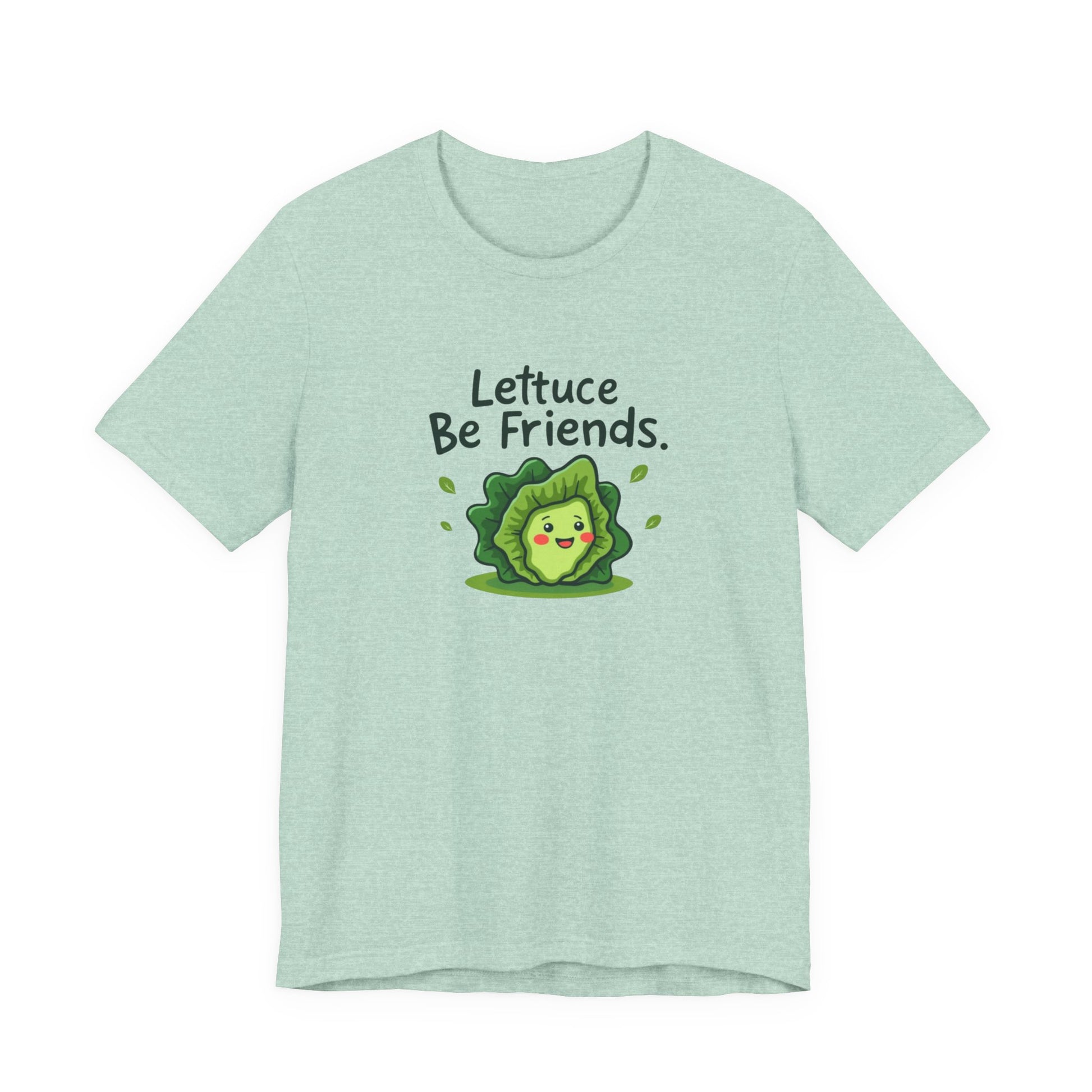 Lettuce Be Friends, Unisex Tee, Casual Wear, Gift for Vegetarians, Summer T-Shirt, Eco-Friendly Apparel - Psychonaut Swag