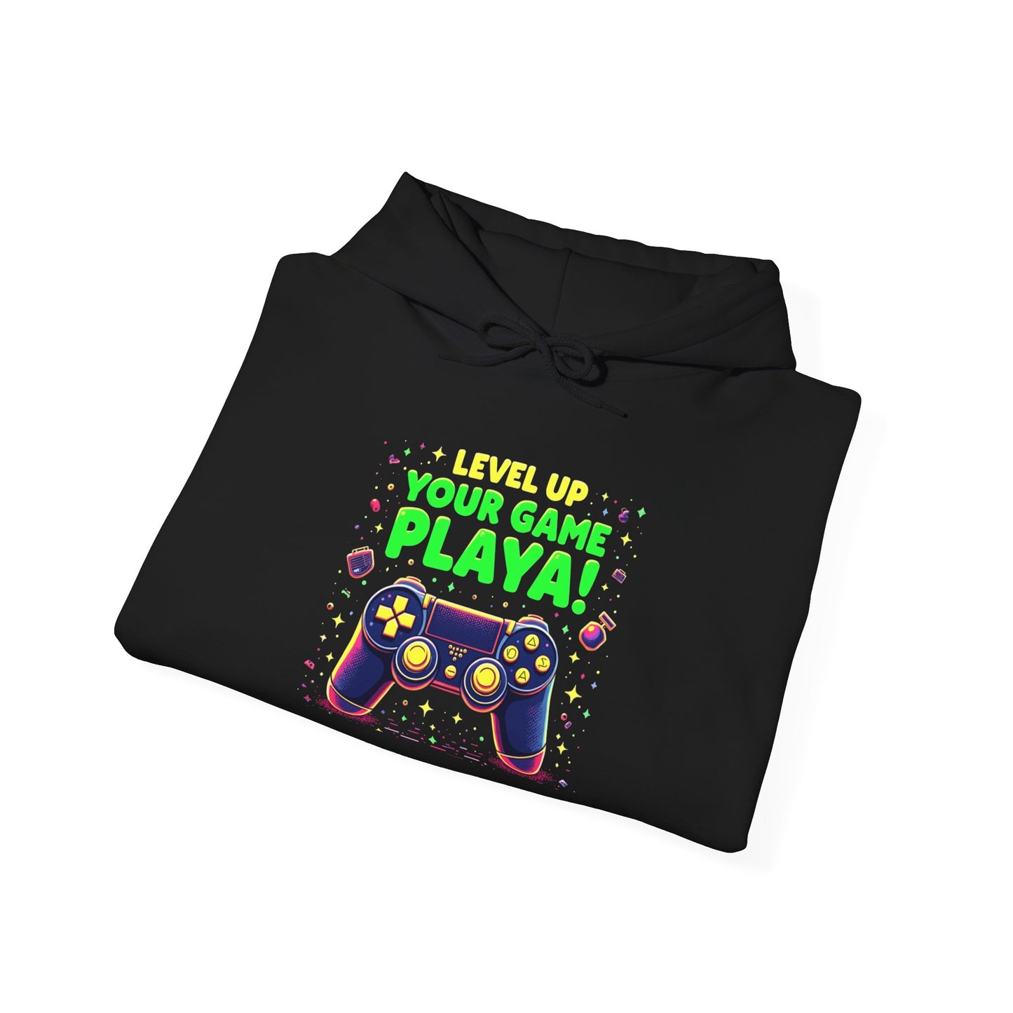 Gamer Hoodie - "Level Up Your Game Playa" Retro Controller Graphic