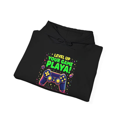 Gamer Hoodie - "Level Up Your Game Playa" Retro Controller Graphic