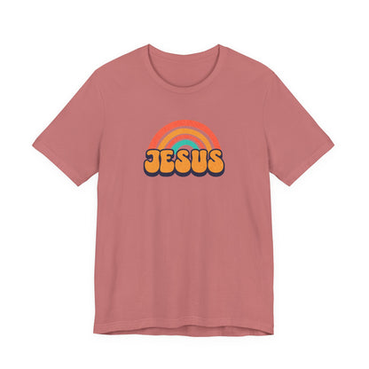 Jesus Rainbow T-Shirt — Retro Christian Faith Tee
