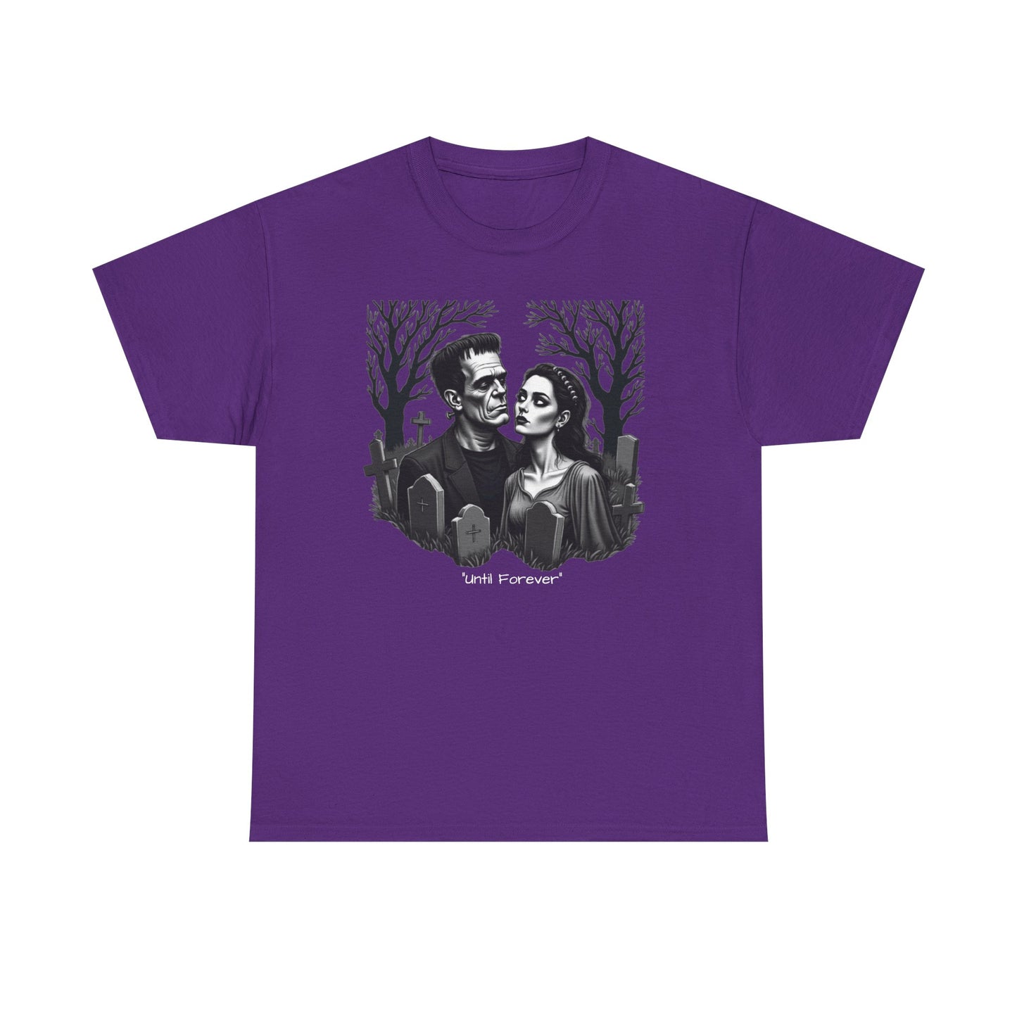 Gothic 'Until Forever' Couple Tee — Anniversary Season Graphic T-Shirt