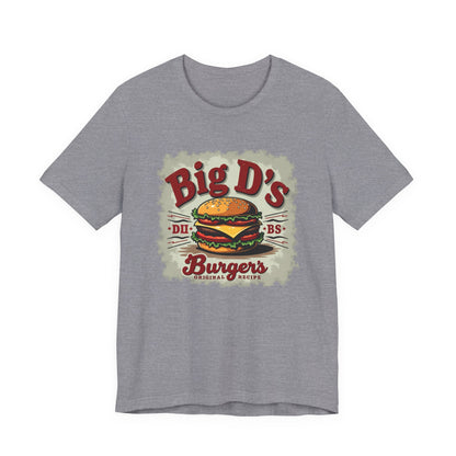 Big D's Burgers Unisex Jersey Tee - Fun Foodie Shirt, Casual Wear, Burger Lover Gift, Retro Fast Food T-Shirt, Summer BBQ Fashion
