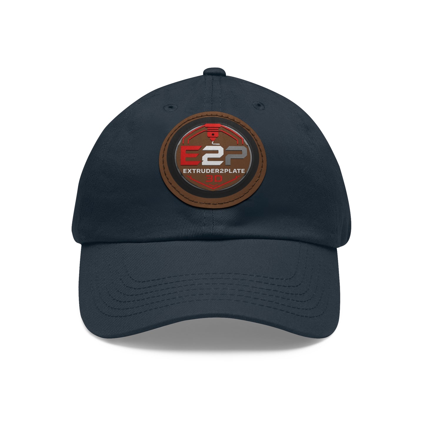 Extruder2Plate, Dad Hat with Leather Patch (Round)