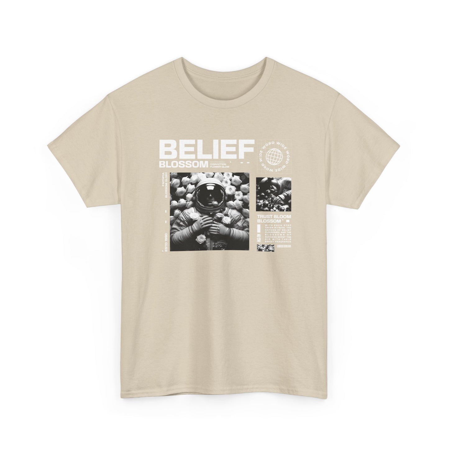 Astronaut Belief, Unisex Heavy Cotton Tee